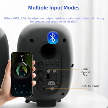 Desktopové počítačové reproduktory s subwooferom, Bluetooth 5.3, 60W, 4 reproduktory, 40 Hz–20 kHz, SNR ≥85 dB