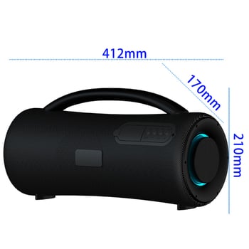 Bluetooth hangszóró kültéri és beltéri használatra, IPX4 vízálló, BT 5.3, 20Hz-20kHz, SNR ≥95dB, 40W, beépített 2000–4000 mAh, hatótáv 10 m