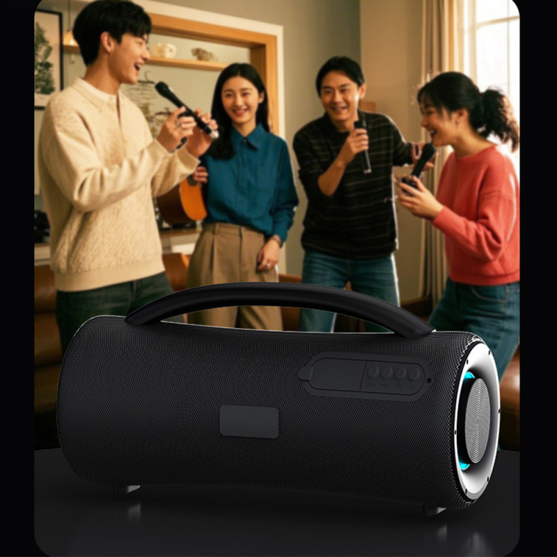 Bluetooth hangszóró kültéri és beltéri használatra, IPX4 vízálló, BT 5.3, 20Hz-20kHz, SNR ≥95dB, 40W, beépített 2000–4000 mAh, hatótáv 10 m