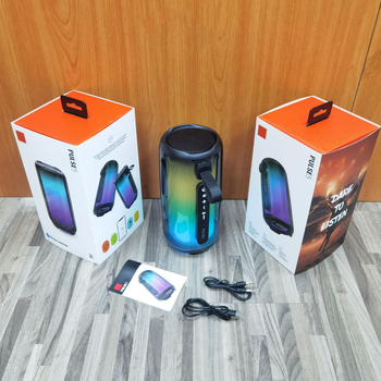 PULSE5 Bluetooth колона със субуфер, настолна, пулсиращи LED светлини (Bluetooth 5.0, 10W, 100Hz-20kHz, IPX2, вградена батерия)