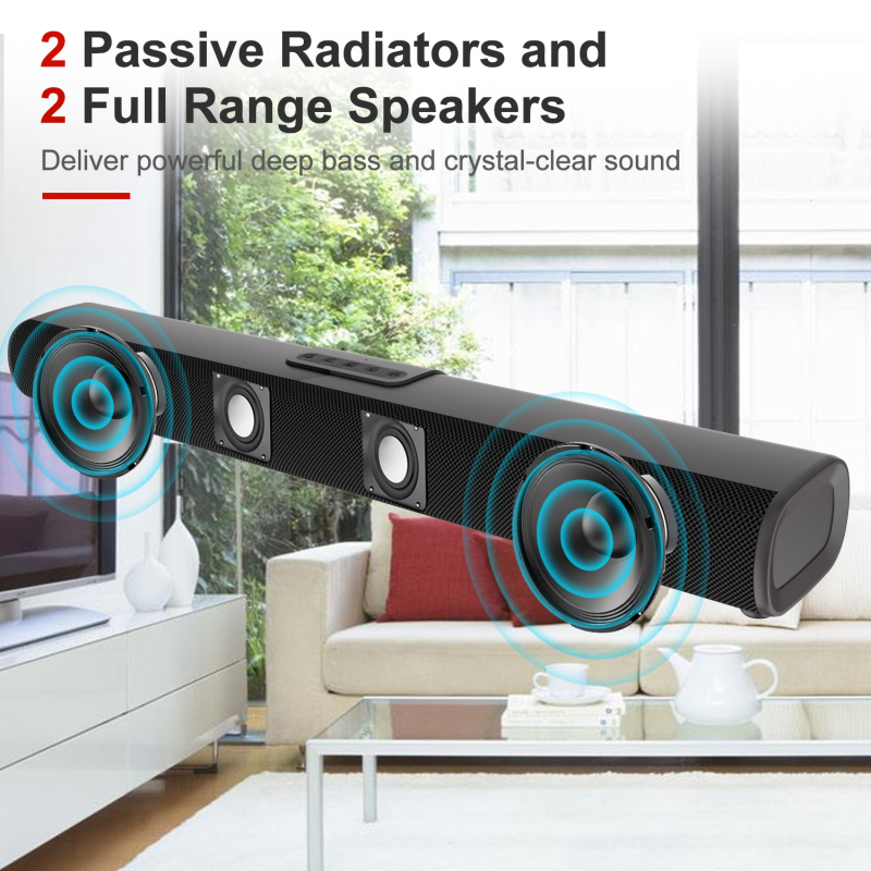 Zvučna traka za TV Bluetooth 5.0, 30W, 80 Hz–16 kHz, SNR ≥75 dB, domet 10 m