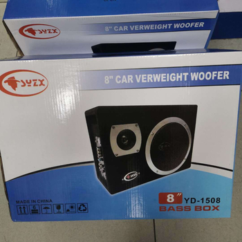 SYZX YD-1508 aktīvs kvadrātveida zemfrekvences skaļrunis, koka un metāla korpuss, universāla saderība, 12V