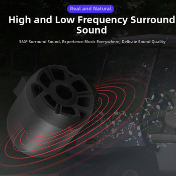 KH075 Bluetooth motocikla skaļrunis – ABS korpuss, 12–150V, 12–18W, saderīgs ar motocikliem un elektriskajiem transportlīdzekļiem