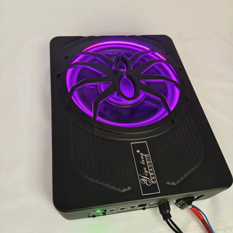 Automobiļu skaņas uzlabošana ar LED spider: aktīvs ultra-plāns zemfrekvenču skaļrunis, 150W, 4Ω, 12V, 86–2000 Hz, izkropļojums 0.001