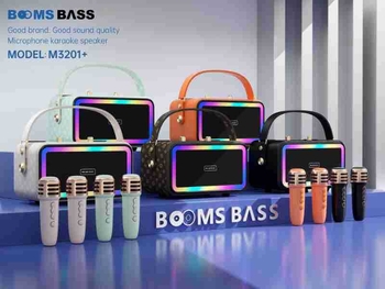 BOOMS BASS ασύρματος Bluetooth ηχείο για καραόκε, συνολική ισχύς 20W (10W×2), Bluetooth 5.2, εύρος συχνοτήτων 40 Hz–20 kHz, SNR ≥70 dB, ενσωματωμένη μπαταρία 2000–4000 mAh