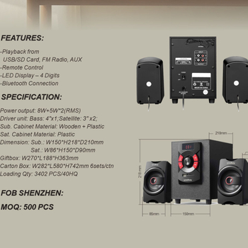 Datora skaļruņi 2.1 kanālu, 12W, 60Hz–15kHz, USB/3.5mm/Bluetooth 4.1