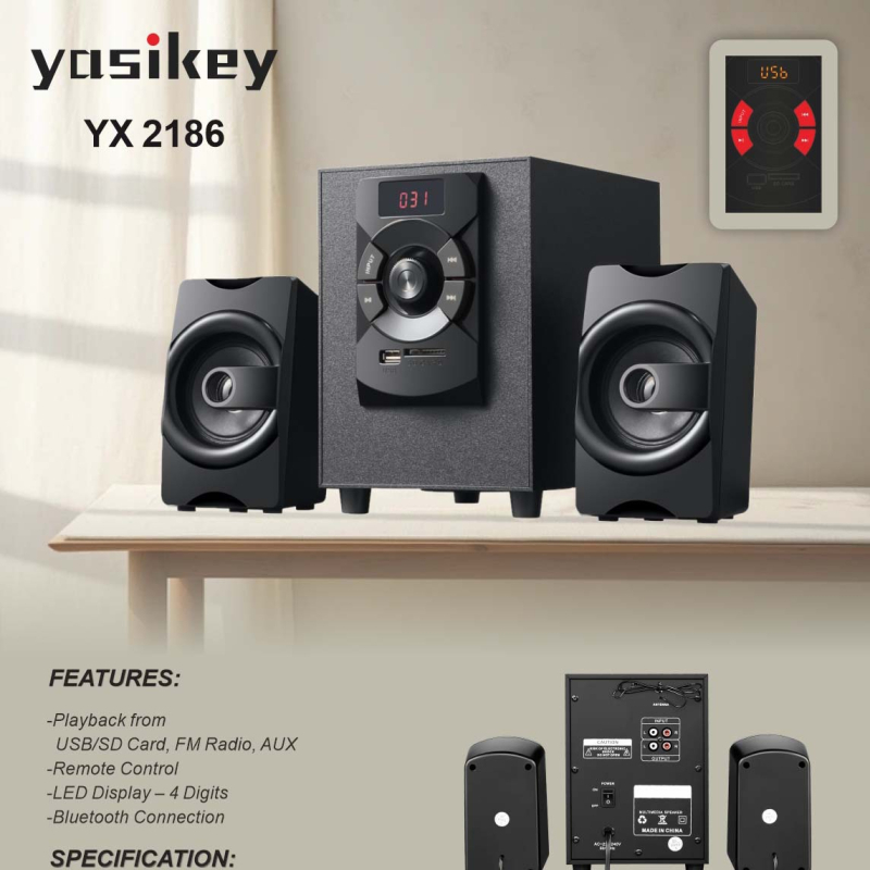 Datora skaļruņi 2.1 kanālu, 12W, 60Hz–15kHz, USB/3.5mm/Bluetooth 4.1