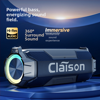 Difuzor Bluetooth pentru exterior, cu două difuzoare de 5W, răspuns în frecvență 20Hz-20kHz, SNR ≥75 dB, Bluetooth 5.3, baterie încorporată 2000–4000 mAh