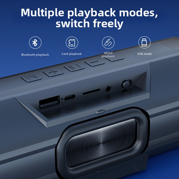 Difuzor Bluetooth pentru exterior, cu două difuzoare de 5W, răspuns în frecvență 20Hz-20kHz, SNR ≥75 dB, Bluetooth 5.3, baterie încorporată 2000–4000 mAh