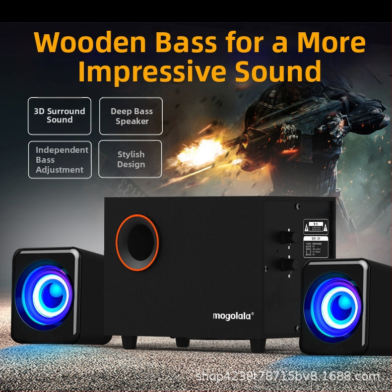 Datoru skaļrunis Q9 ar USB ieeju, 3.5 mm audio ligzdu, Bluetooth 4.0, 11W jauda, bezvadu darbības diapazons līdz 10 m