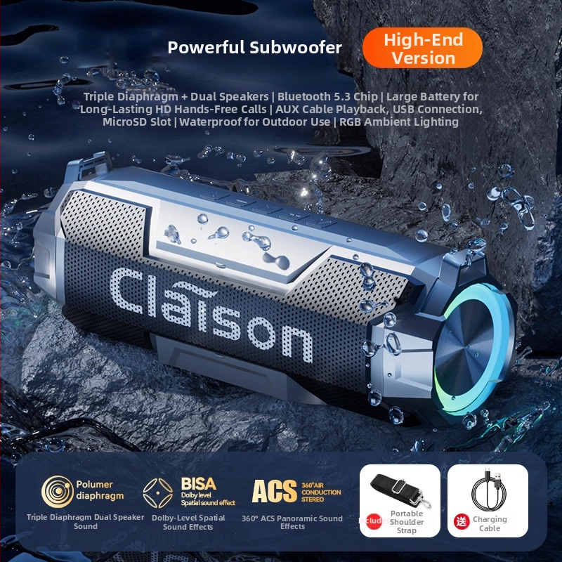 Bluetooth zvučnik s USB/3.5 mm ulazom, 100Hz-20kHz, SNR ≥70dB, IPX7 vodootporan, kartični utor