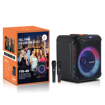 Boxă portabilă Bluetooth pentru karaoke cu microfoane duale, 40W, baterie încorporată reîncărcabilă prin USB, pentru utilizare în aer liber