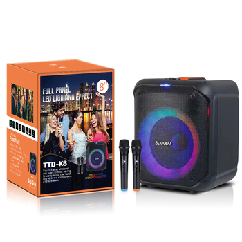 Boxă portabilă Bluetooth pentru karaoke cu microfoane duale, 40W, baterie încorporată reîncărcabilă prin USB, pentru utilizare în aer liber