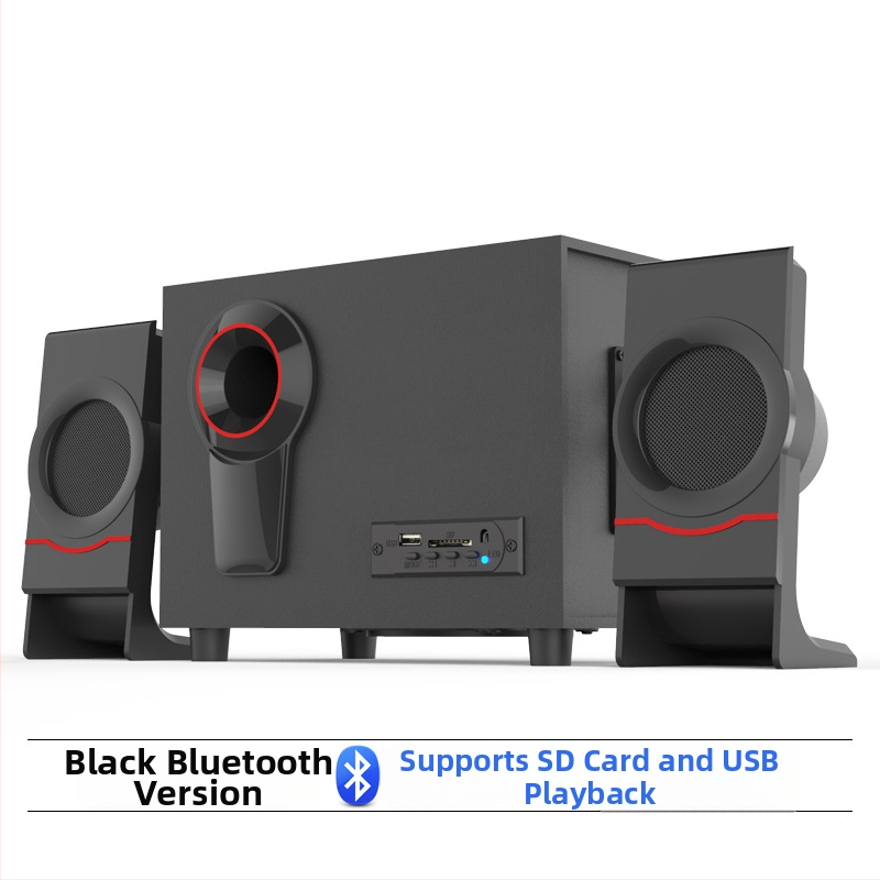 Koka 2.1 multimediju datoru skaļruņu sistēma; USB barošana, Bluetooth 4.1 un 3,5 mm AUX; jaudas izvadā 10W + 3W×2; frekvenču diapazons 20 Hz–18 kHz; koka korpuss