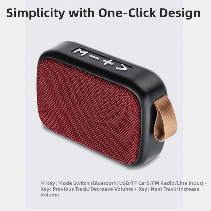 G2 tekstilni bežični Bluetooth zvučnik za vanjsku upotrebu s USB reproduce kartice, prenosni mini subwoofer; Bluetooth 4.0, 3W, domet 8m, 60 Hz–15 kHz, ugrađena baterija 300–500 mAh