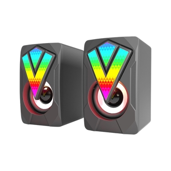 Gaismains USB mini datoru skaļrunis ar diviem draiveriem, frekvenču diapazons 60 Hz–15 kHz, USB/3,5 mm audio, SNR ≥75 dB