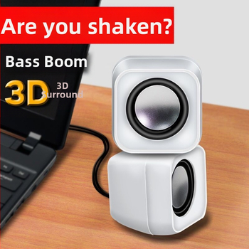 Datora skaļruņi ar USB interfeisu, 3,5 mm ligzda, 40 Hz-20 kHz, 3W jauda, 2-kanālu skaņa