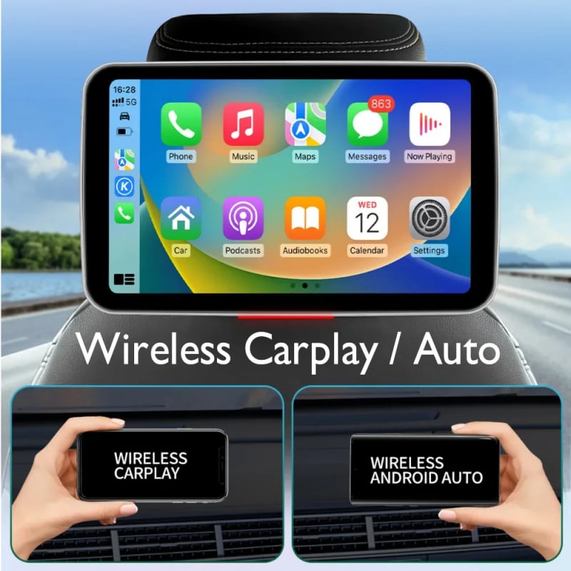 Automobilio galvos atlošojo monitorius su LCD IPS ekranu, universalus suderinamumas, modelis Head10.1, pritaikytas apdorojimas