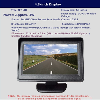 SH2025 Auto LCD monitor s AV vstupom, rozlíšenie 896x685, hmotnosť 500 g, kompatibilný so spätnou kamerou