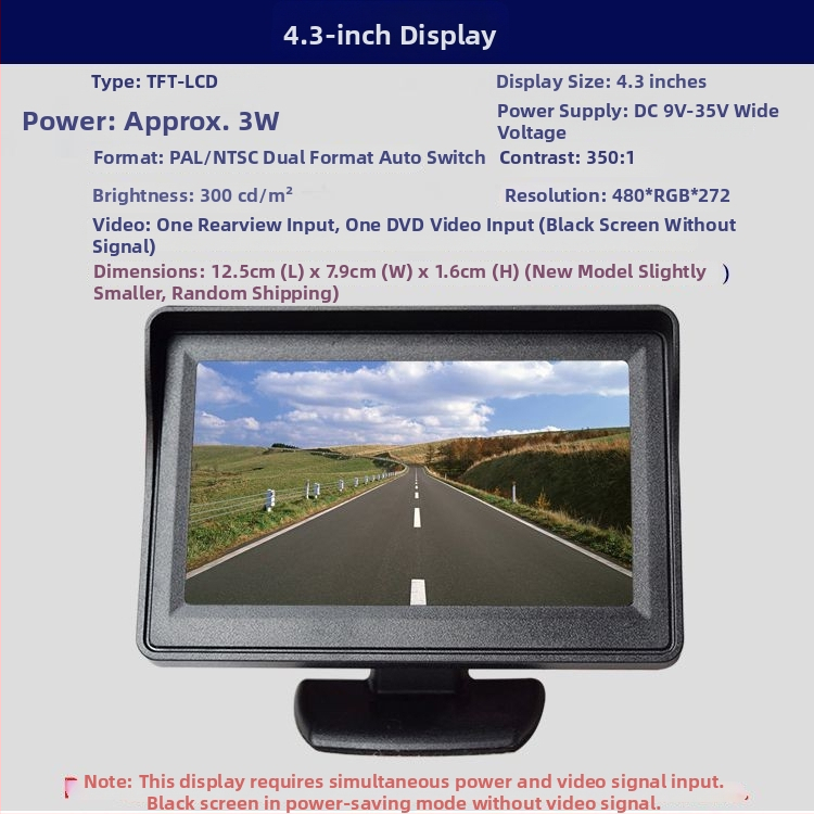 SH2025 Auto LCD monitor s AV vstupom, rozlíšenie 896x685, hmotnosť 500 g, kompatibilný so spätnou kamerou