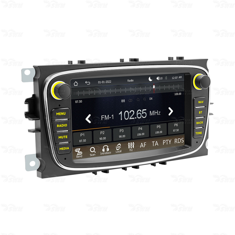 Tianken Ford Focus MP5 Display central cu GPS navigație CarPlay — ecran IPS, alimentare 12-14.4V, 60W x 4, compatibil cu Ford Focus