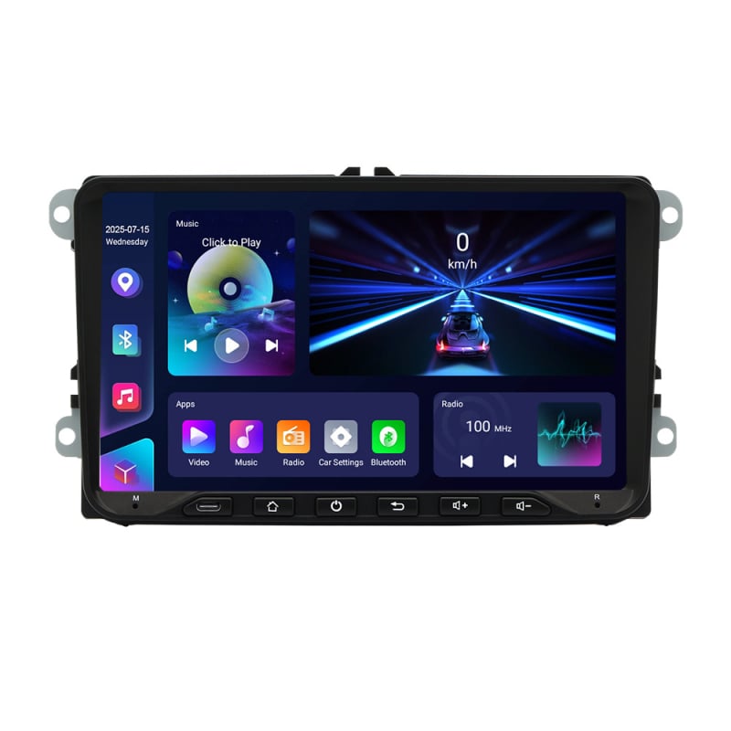 VW univerzalni središnji zaslon za navigaciju autom s HD dodirnim zaslonom, 12V, 4x45W, mogućnost prilagodbe, 1-godišnje jamstvo