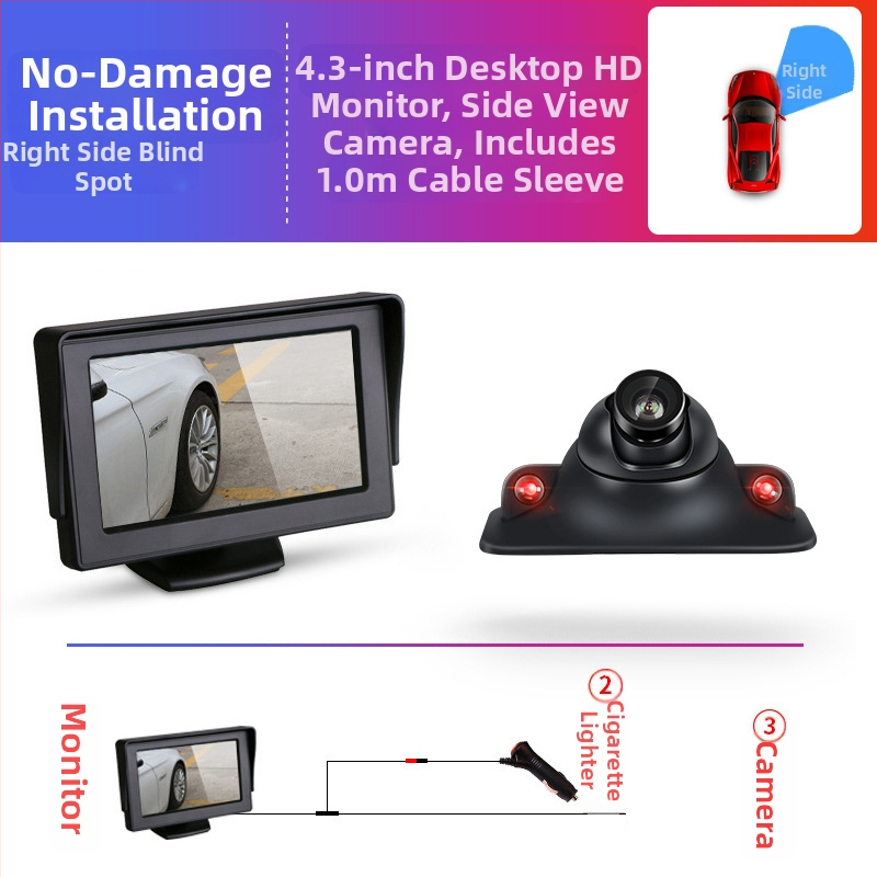 YA-721AA автомобилен дисплей и система за задно виждане, 12V захранване, 170° ъгъл, резолюция 780