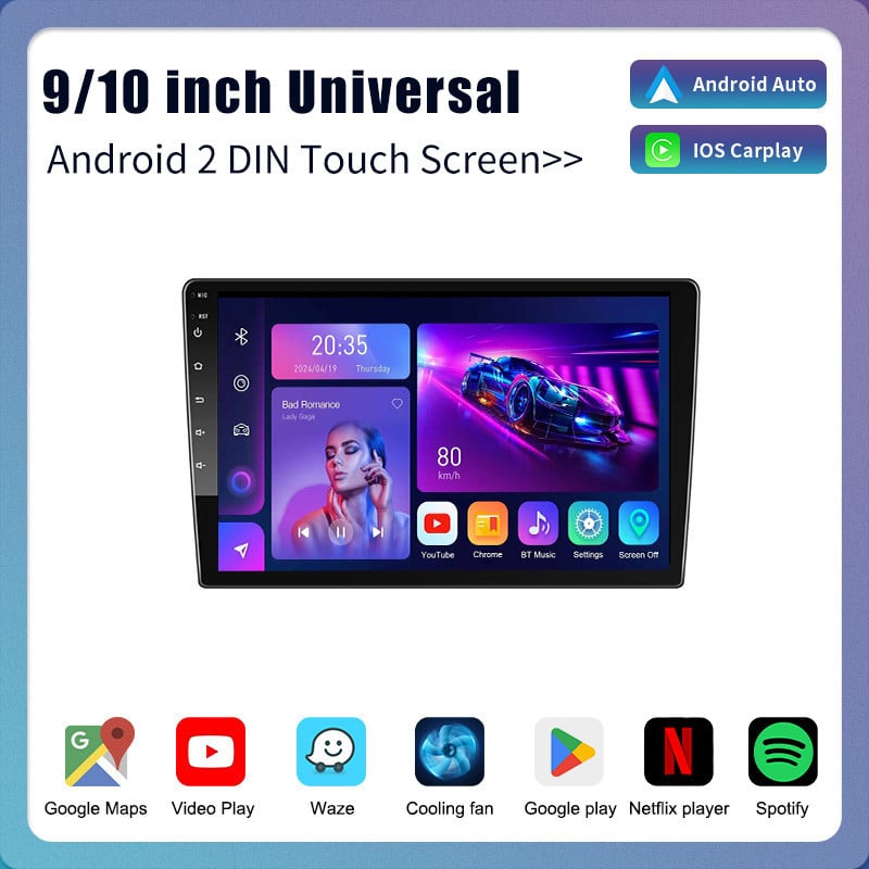Android auto navigacijski uređaj s CarPlay, GPS i Wi‑Fi, 4x45W izlaz