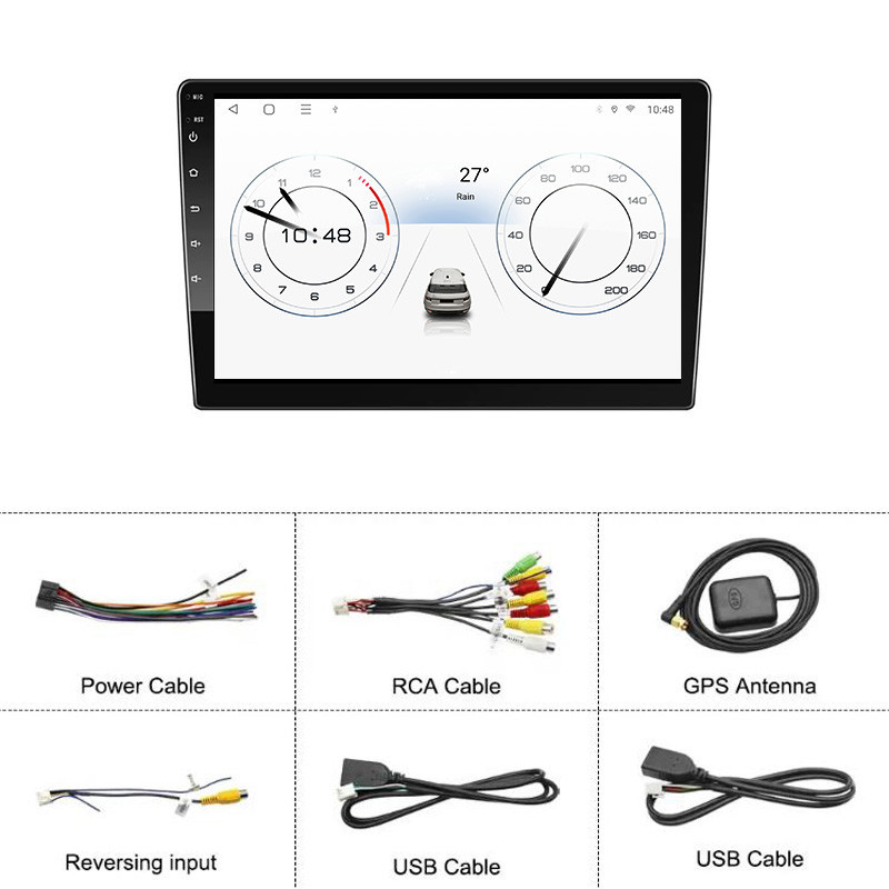 Android auto navigacijski uređaj s CarPlay, GPS i Wi‑Fi, 4x45W izlaz