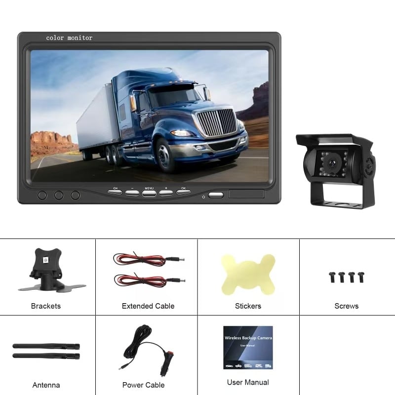 AH-766 Auto LCD monitor, analogni bežični ulaz, rezolucija 800x480
