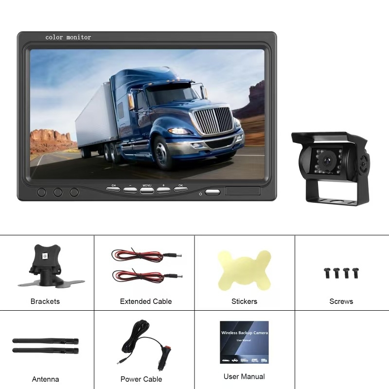 AH-766 Auto LCD monitor, analogni bežični ulaz, rezolucija 800x480