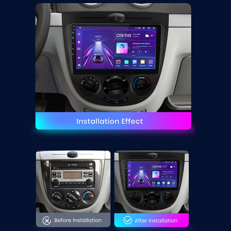 Ligong sve-u-jednom auto infotainment sustav s CarPlay za Lacetti J200, Excelle HRV – LCD zaslon, napajanje 12V DC, snaga 60W