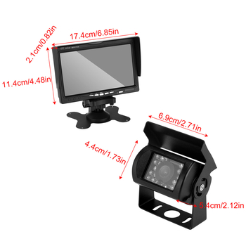 TX01 zaslon za vožnju unatrag, TFT-LCD monitor, ulaz CVBS/AHD, pogodan za kamione i autobuse, rezolucija 800x480/1024x600