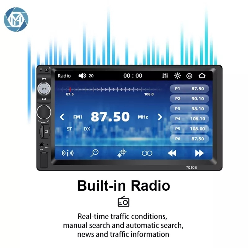 Auto LCD zaslon 7010B – otporni dodirni zaslon, rezolucija 1024x600, univerzalna kompatibilnost, podrška ulaznih signala
