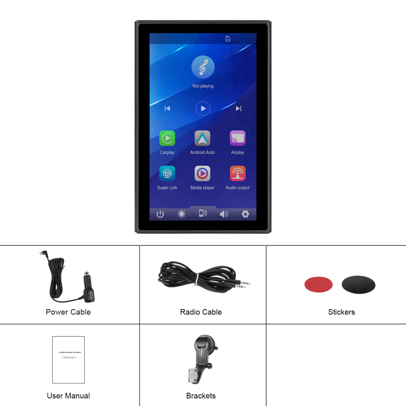 LX-S701 auto LCD monitor s IPS dodirnim zaslonom, rezolucija 1024x600, kompatibilan s Apple CarPlay/Android Auto, podržava horizontalno i vertikalno prikazivanje