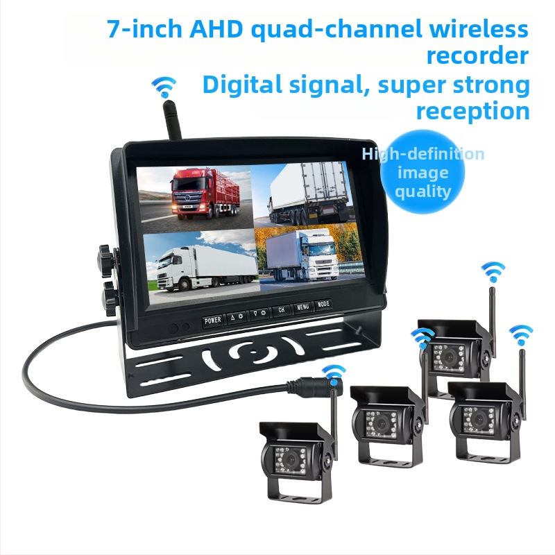 Automobilski LCD monitor s 4-kanalnim AHD HD videom, SD kartica za pohranu, hybridni ulaz, BSD povratna slika