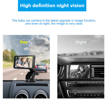 Autóba szerelt babamonitor IPS 5,0 hüvelykes kijelzővel, 1280x720 felbontás, VGA bemenet, modell H01vga