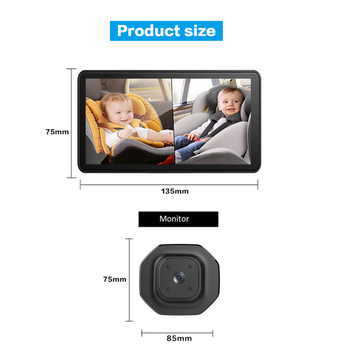Autóba szerelt babamonitor IPS 5,0 hüvelykes kijelzővel, 1280x720 felbontás, VGA bemenet, modell H01vga