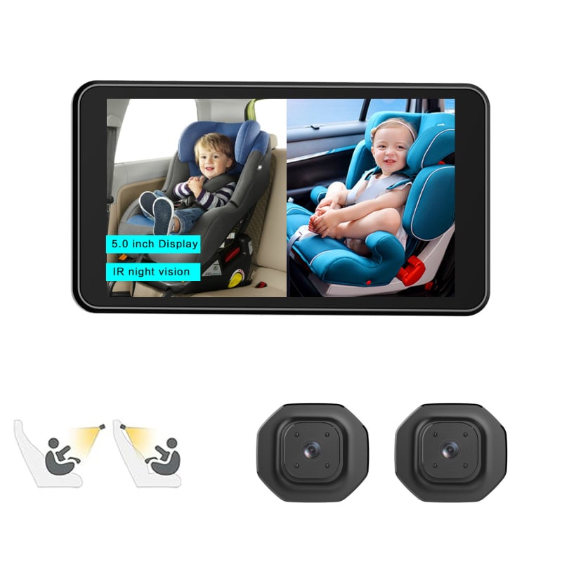 Autóba szerelt babamonitor IPS 5,0 hüvelykes kijelzővel, 1280x720 felbontás, VGA bemenet, modell H01vga