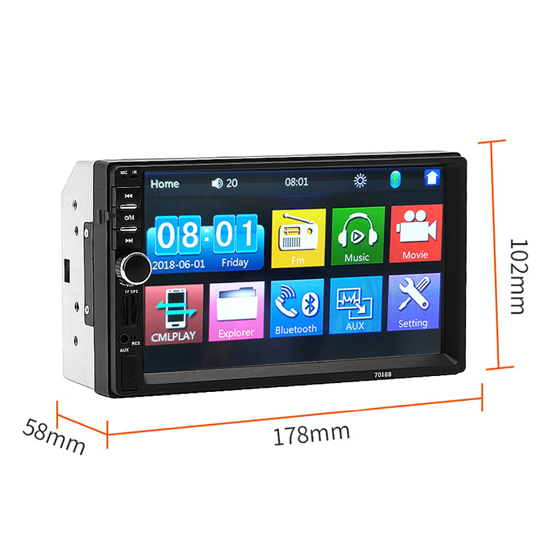 7-inčni MP5 auto player s Bluetooth hands-free i MP3, zaslon za vožnju unatrag 7010/7018/7012