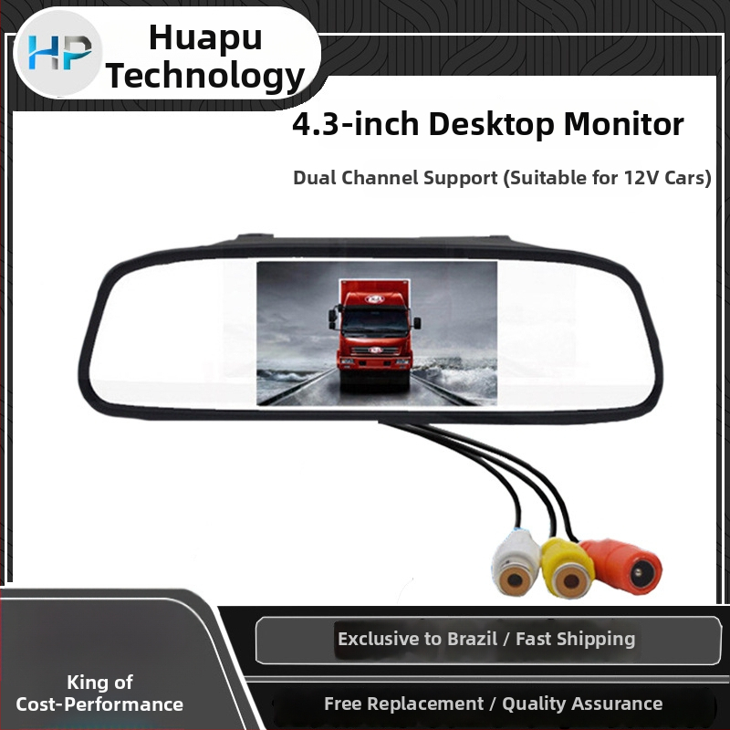 4,3-inčni zaslon retrovizora za automobil s LCD zaslonom, 12V, HD slika za vožnju unatrag