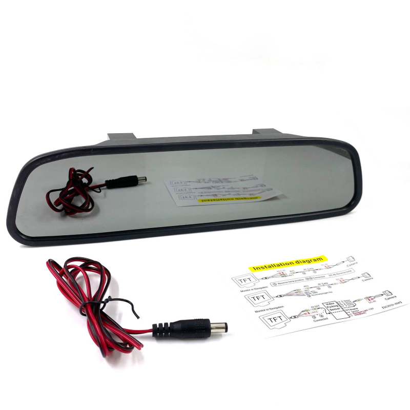 4,3-inčni zaslon retrovizora za automobil s LCD zaslonom, 12V, HD slika za vožnju unatrag