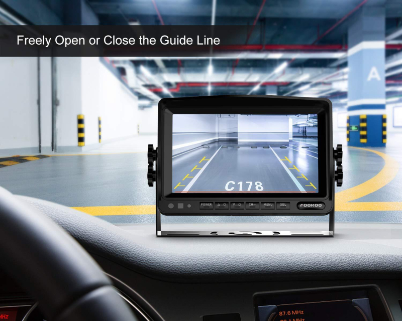 Automobilski LCD monitor - TFT LCD, rezolucija 1024x600, ulaz AHD, univerzalna kompatibilnost, model YWX-9UB