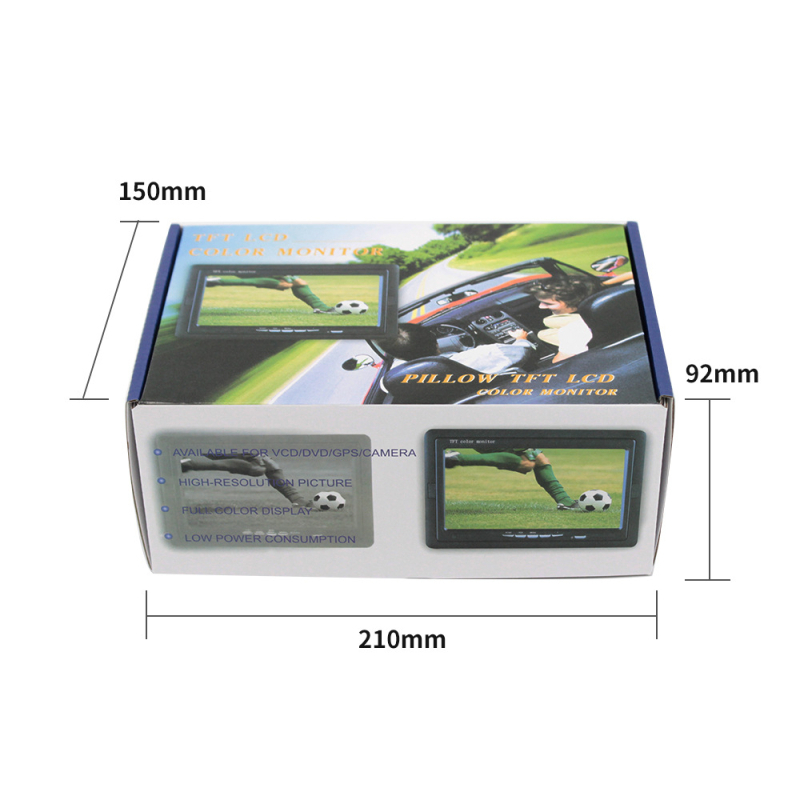 Automobilski LCD zaslon PZ-708 | TFT-LCD, rezolucija 800x480, AV ulaz 2-kanalan