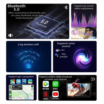 Android all-in-one auto navigacijski centar, 8-jezgreni procesor, Bluetooth radio i kamera za vožnju unazad