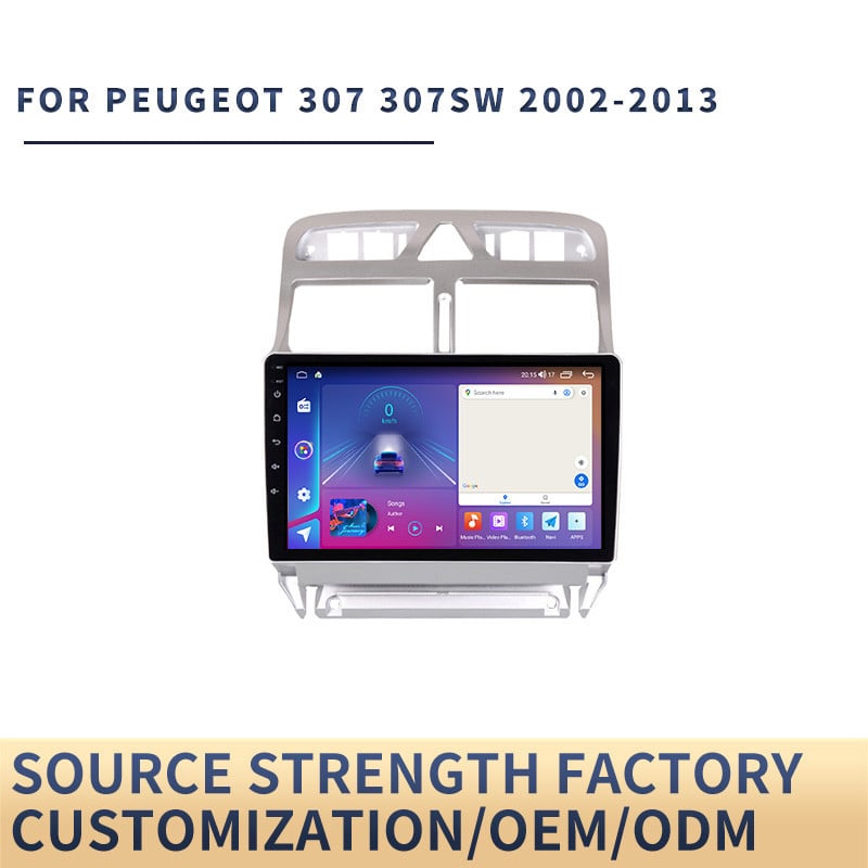 Peugeot 307 automobilska navigacija all-in-one s Android GPS, snaga 4x45W, kompatibilno s ručnim mjenjačem