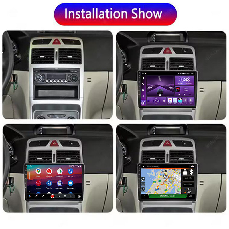 Peugeot 307 automobilska navigacija all-in-one s Android GPS, snaga 4x45W, kompatibilno s ručnim mjenjačem