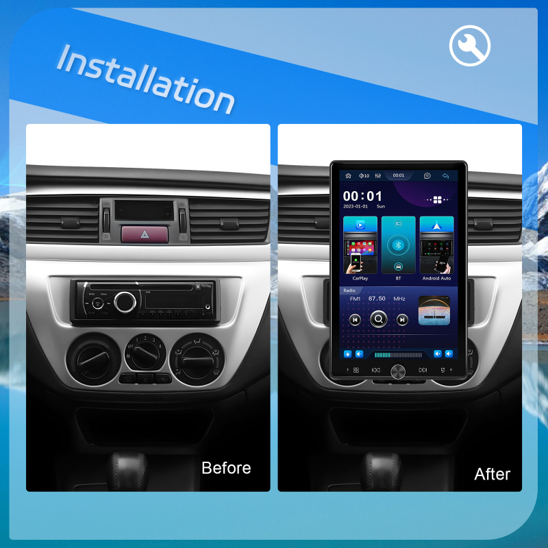 10,4-inčni vertikalni zaslon, univerzalna automobilska navigacija s okretanjem gumba i CarPlay MP5 player