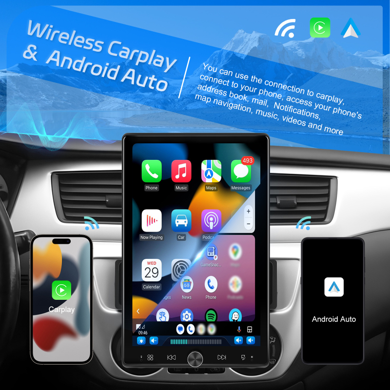 10,4-inčni vertikalni zaslon, univerzalna automobilska navigacija s okretanjem gumba i CarPlay MP5 player