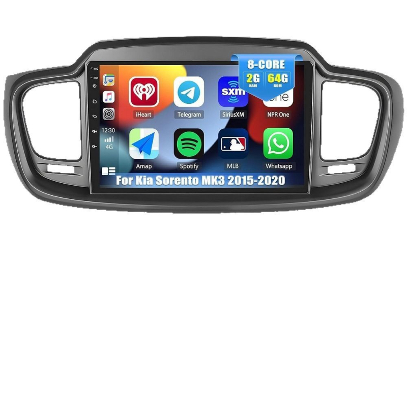 Android 9-inčni zaslon za Kia Sorento (2014–2017) – 12V, 4x45W, kompatibilan s automatskim mjenjačem, mogućnost prilagodbe, 1-godišnje jamstvo